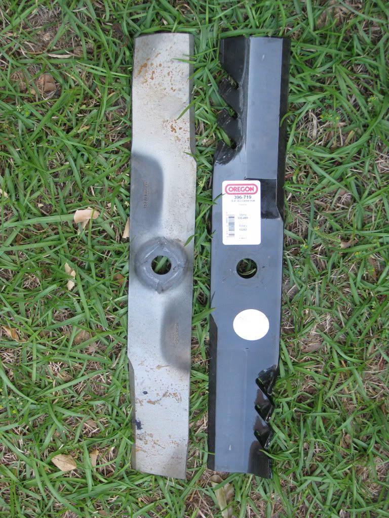 Help with new Gator Blades on 54D deck Blade Edges Touching